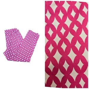 Nautica Cropped Pink White‎ Geometric Print Career Casual Pants Sz 8